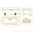 Classical Freestanding Double End Cast Iron Bath Tubs